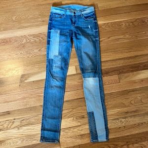 Black orchid patchwork denim